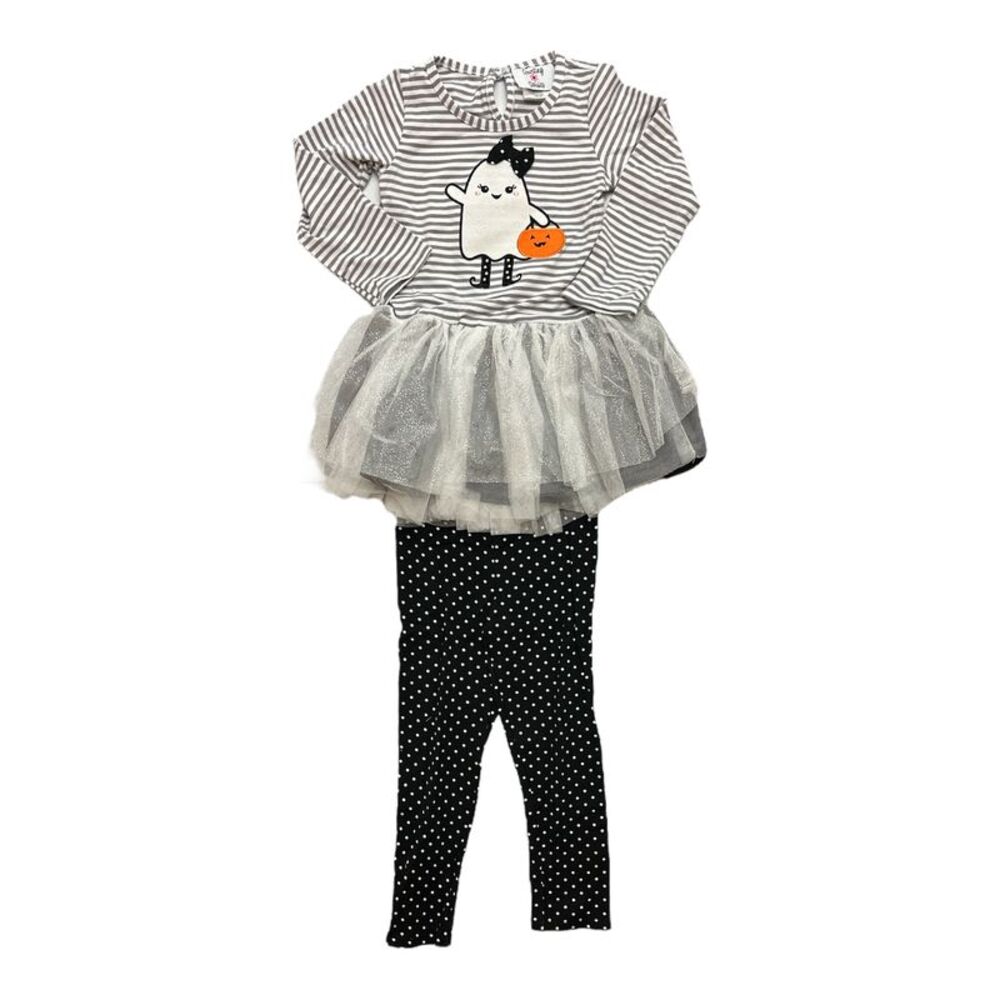 Ghost - Counting Daisies Girl's Halloween 2 Piece Long Sleeve & Pant Ghost Outfi